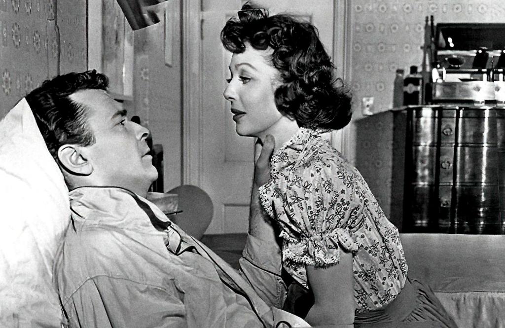 Still - Barry Sullivan and Loretta Young in Cause for Alarm! (1951)